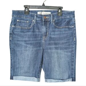 Signature by Levi Strauss Womens Mid Rise Bermuda Blue Jean Shorts Denim No Tags